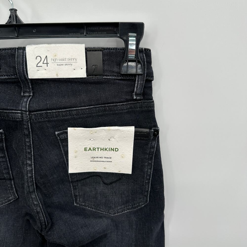 7 FOR ALL MANKIND NWT High Waist Super Skinny Dark Jean in Savage // 24 - Picture 11 of 14